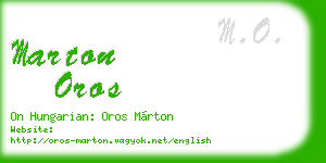 marton oros business card